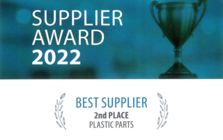 Supplier Award 2022 von OPTIMA – Schäfer Kunststofftechnik GmbH erhält den 2. Platz in der Kategorie „Best Supplier – Plastic Parts“.