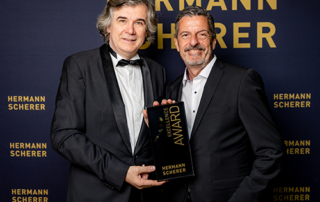 Joachim Schäfer erhält den Excellence Award von Hermann Scherer – Auszeichnung für unternehmerische Exzellenz im Rahmen einer hochkarätigen Award-Verleihung.